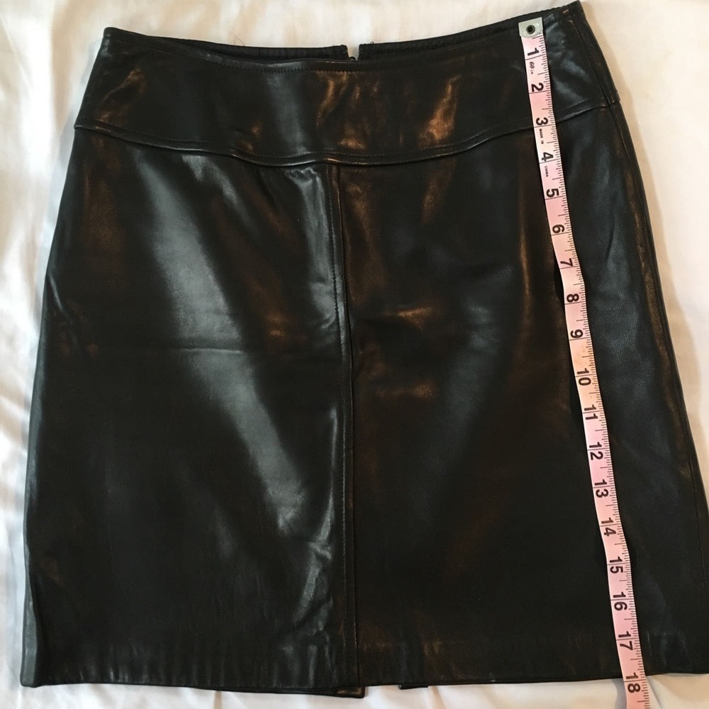 Ann Taylor Butter soft black leather mini skirt